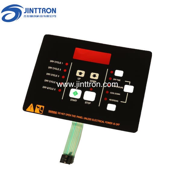 Transparent colored window typical membrane switch with metal dome and 1_54mm pitch connector
